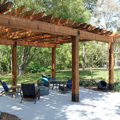 101.6x101.6mm Post Base 10 Pcs, Inner Size 91x91 Post Base Brackets, Heavy Duty Powder-Coated Post Anchor Matte Black Wood Post Brackets For Pavilion Deck Railing Support Deck Base Plate