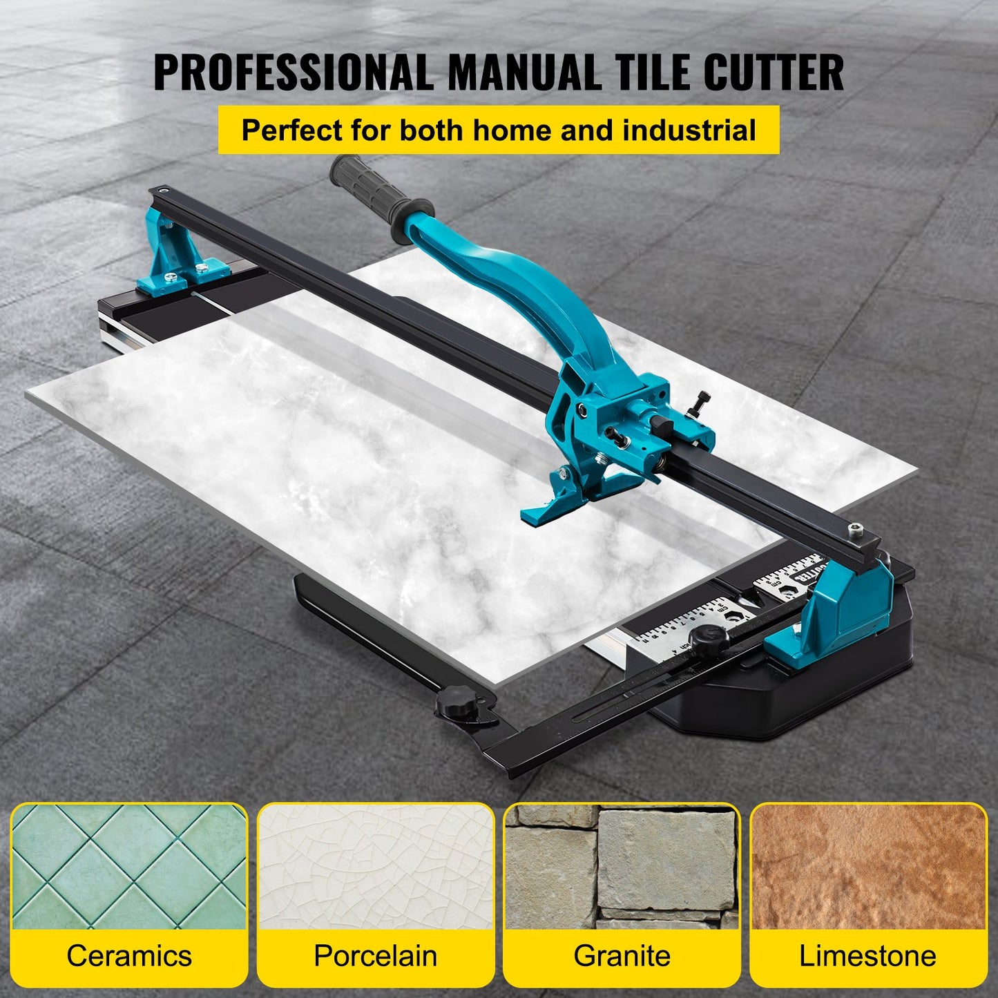 61 Cm Tile Cutter Single Rail Double Brackets Manual Tile Cutter 1.5 Cm Cap W,Precise Laser Manual Tile Cutter Tools For Precision Cutting